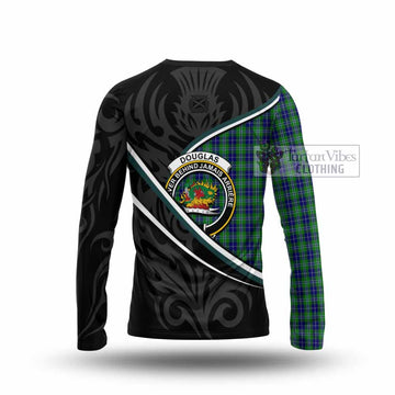 Douglas Tartan Family Crest Long Sleeve T-Shirt Celtic Scottish Thistle Floral - Tartan Vibes Clothing