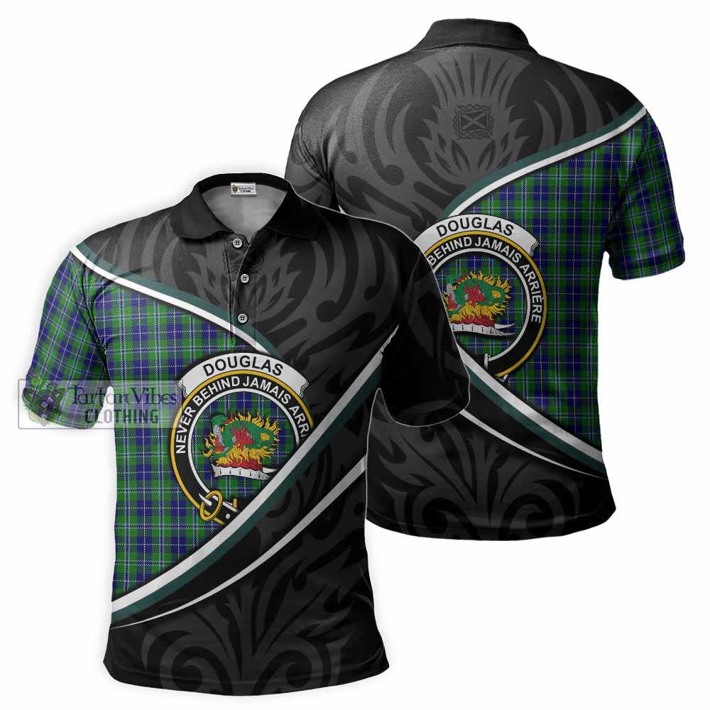 Douglas Tartan Family Crest Polo Shirt Celtic Scottish Thistle Floral - Tartan Vibes Clothing