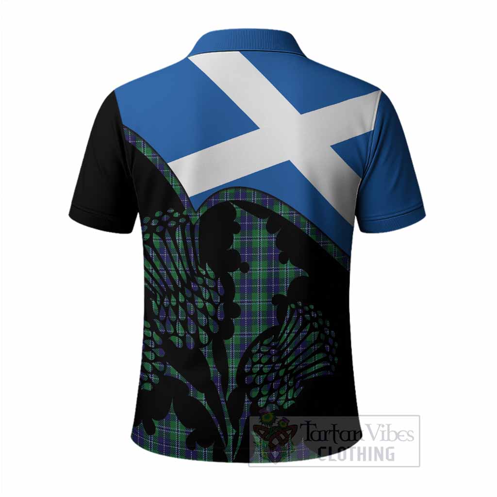 Douglas Tartan Family Crest Polo Shirt Scotland Thistle Floral Flag Style