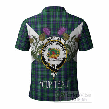 Douglas Tartan Family Crest Polo Shirt Scottish Burns Night Thistle Floral