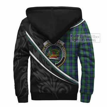 Douglas Tartan Family Crest Sherpa Hoodie Celtic Scottish Thistle Floral