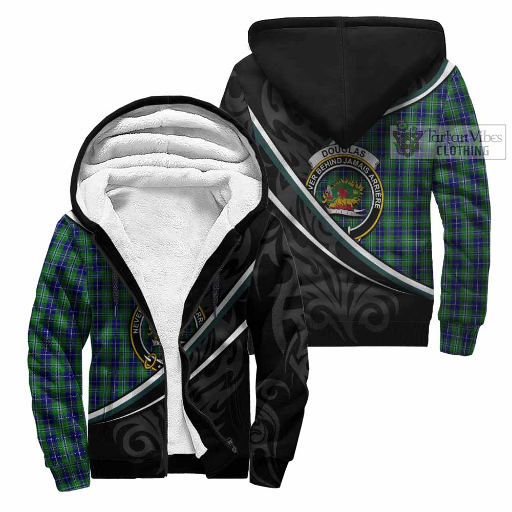 Douglas Tartan Family Crest Sherpa Hoodie Celtic Scottish Thistle Floral - Tartan Vibes Clothing
