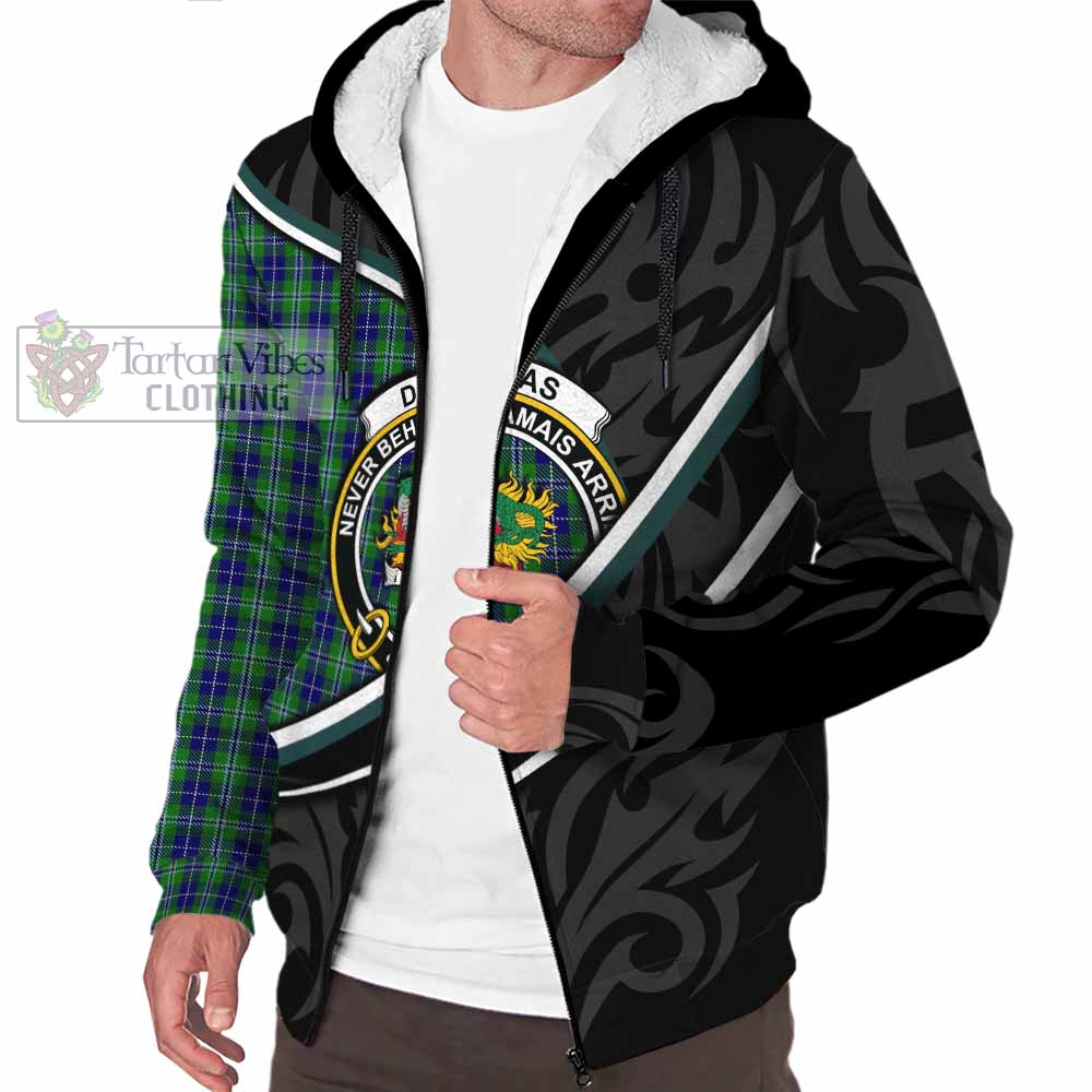 Douglas Tartan Family Crest Sherpa Hoodie Celtic Scottish Thistle Floral - Tartan Vibes Clothing