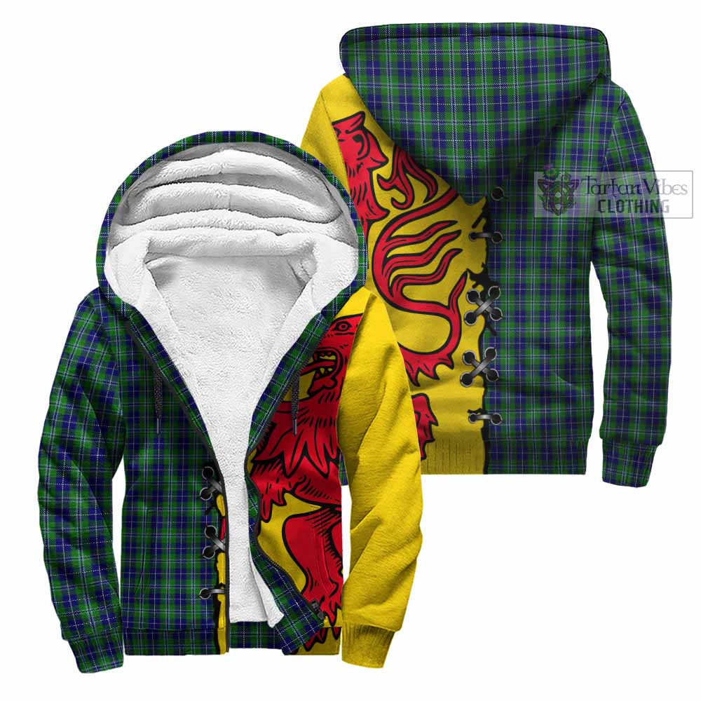 Douglas Tartan Family Crest Sherpa Hoodie Lion Rampant Honor - Tartan Vibes Clothing
