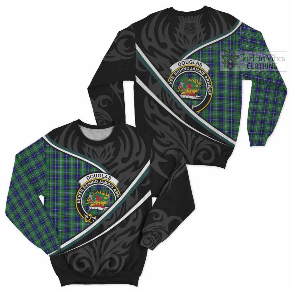 Douglas Tartan Family Crest Sweatshirt Celtic Scottish Thistle Floral - Tartan Vibes Clothing