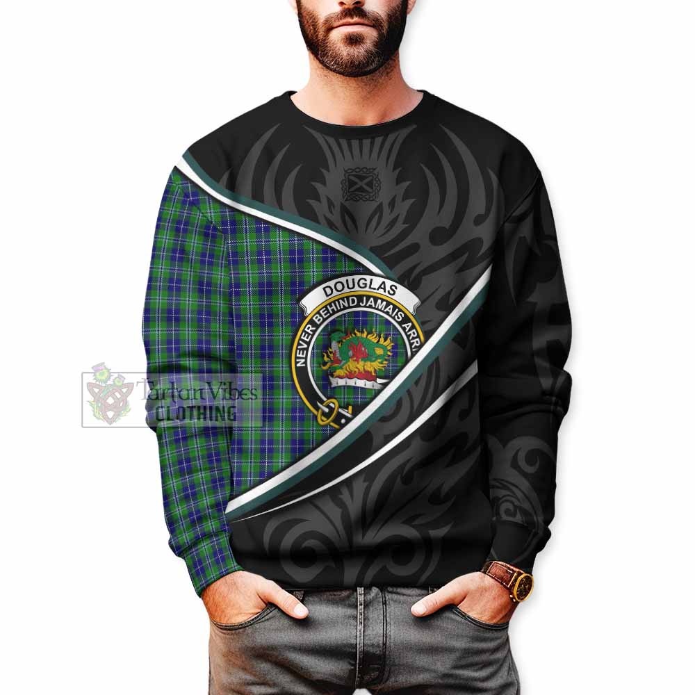 Douglas Tartan Family Crest Sweatshirt Celtic Scottish Thistle Floral - Tartan Vibes Clothing