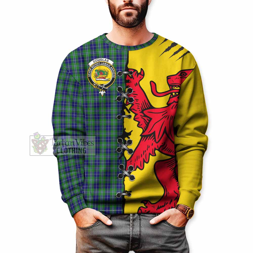 Douglas Tartan Family Crest Sweatshirt Lion Rampant Honor - Tartan Vibes Clothing