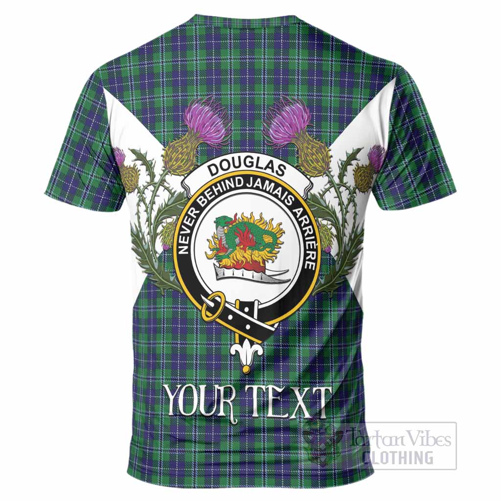 Douglas Tartan Family Crest T-Shirt Scottish Burns Night Thistle Floral