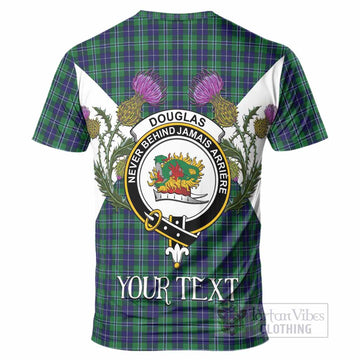 Douglas Tartan Family Crest T-Shirt Scottish Burns Night Thistle Floral