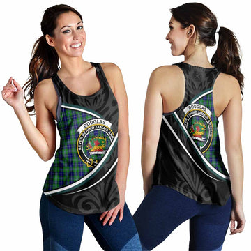 Douglas Tartan Family Crest Women Racerback Tanks Celtic Scottish Thistle Floral - Tartan Vibes Clothing