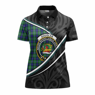 Douglas Tartan Family Crest Women's Polo Shirt Celtic Scottish Thistle Floral - Tartan Vibes Clothing
