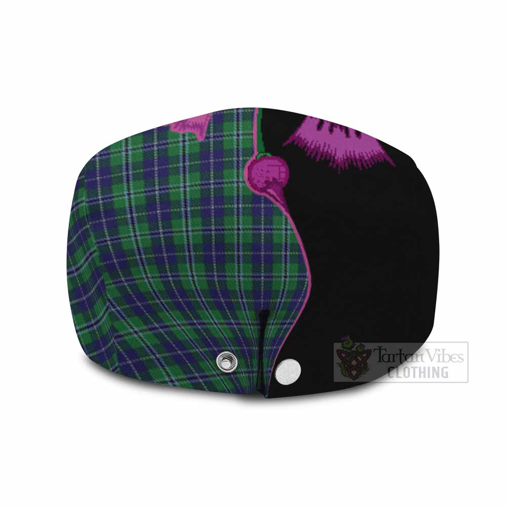 Douglas Tartan Flat Cap, Jeff Cap Traditional Scottish Thistle