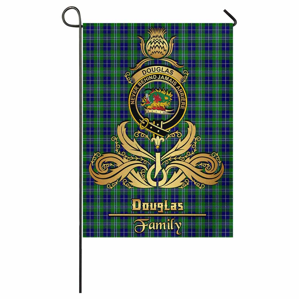 Douglas Tartan Garden Flag with Highland Thistle Cherish Family Crest Style - Tartan Vibes Clothing