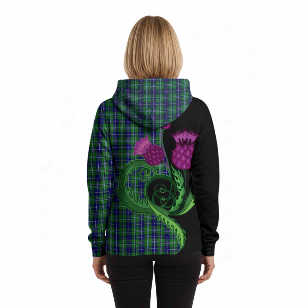 Douglas Tartan Hoodie Traditional Scottish Thistle