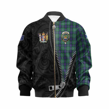 Douglas Tartan Kid Bomber Jacket New Zealand Pattern Unique Zipper Stylized