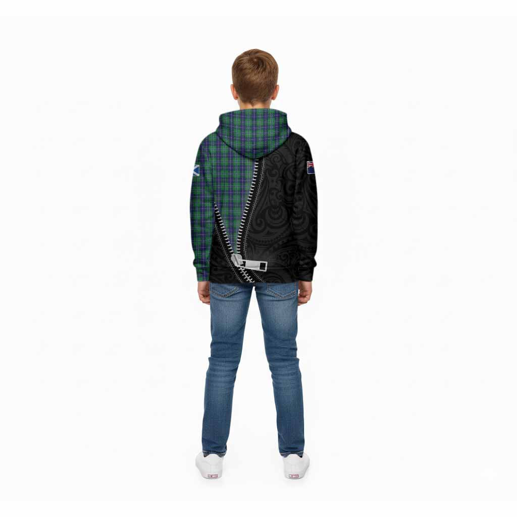 Douglas Tartan Kid Hoodie New Zealand Pattern Unique Zipper Stylized