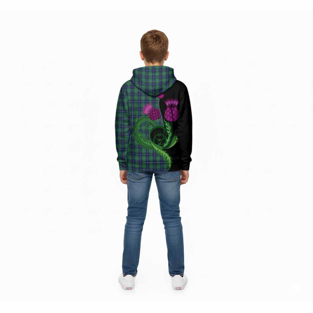 Douglas Tartan Kid Hoodie Traditional Scottish Thistle