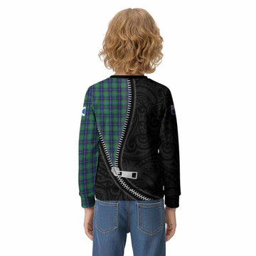 Douglas Tartan Kid Knitted Sweatshirt New Zealand Pattern Unique Zipper Stylized