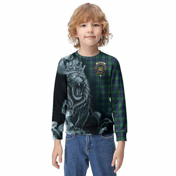 Douglas Tartan Kid Knitted Sweatshirt Roaring Lion Heritage