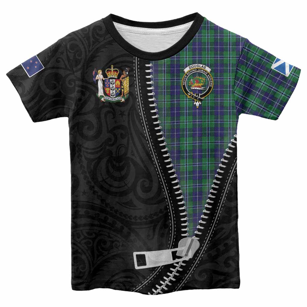 Douglas Tartan Kid T-shirt New Zealand Pattern Unique Zipper Stylized