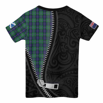 Douglas Tartan Kid T-shirt New Zealand Pattern Unique Zipper Stylized