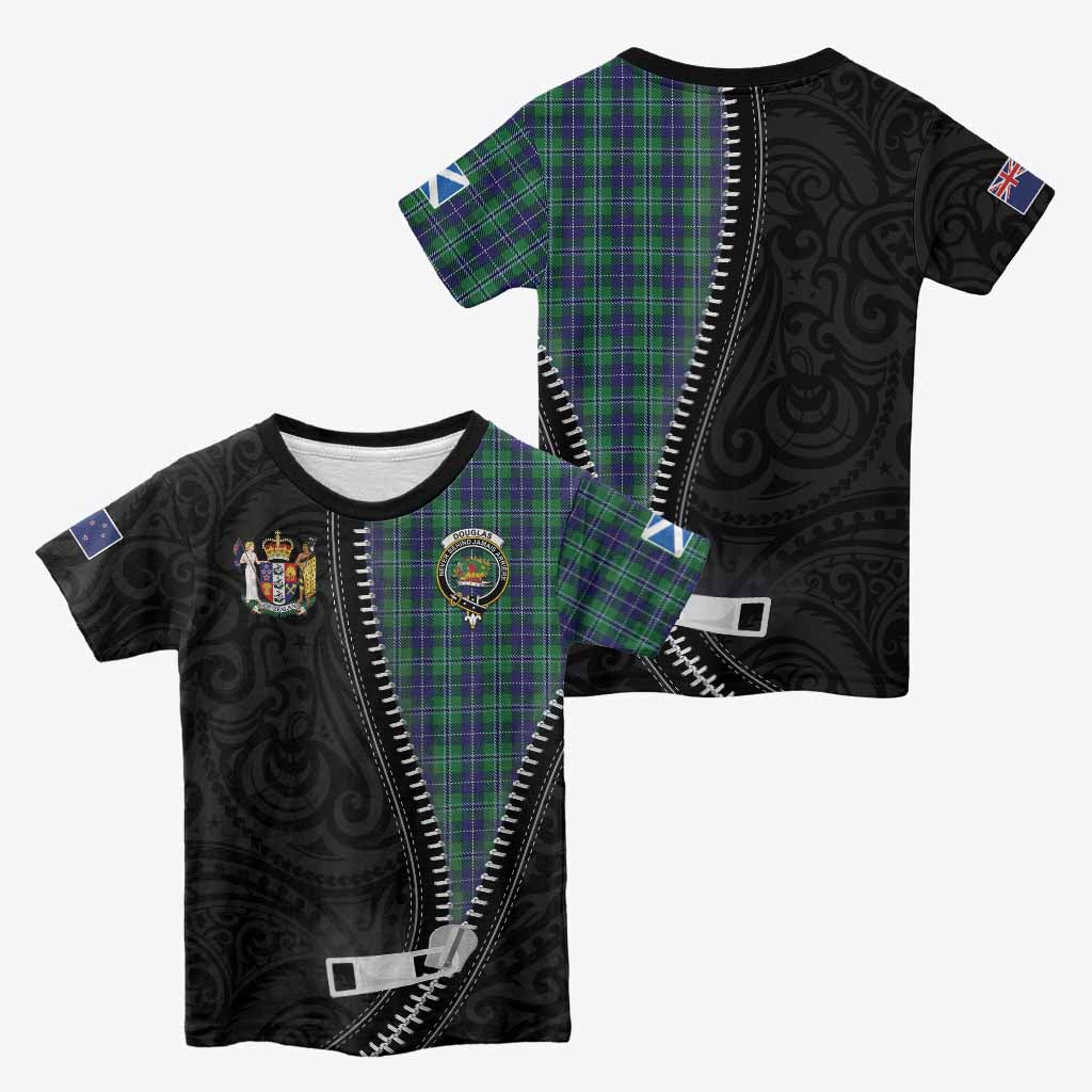 Douglas Tartan Kid T-shirt New Zealand Pattern Unique Zipper Stylized