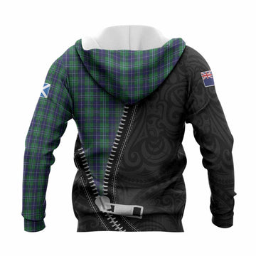 Douglas Tartan Knitted Hoodie New Zealand Pattern Unique Zipper Stylized