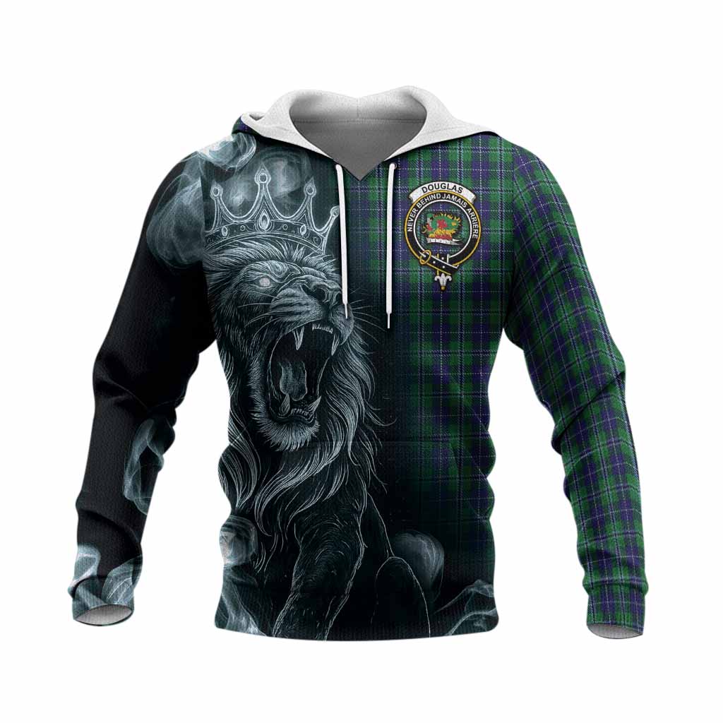 Douglas Tartan Knitted Hoodie Roaring Lion Heritage