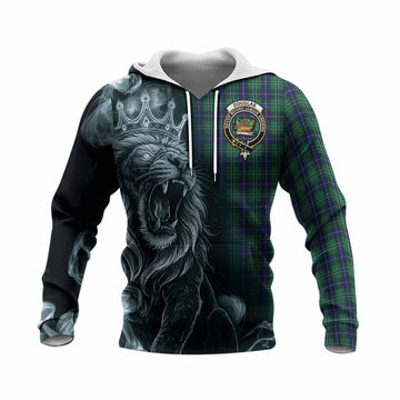 Douglas Tartan Knitted Hoodie Roaring Lion Heritage
