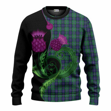 Douglas Tartan Knitted Sweater Traditional Scottish Thistle