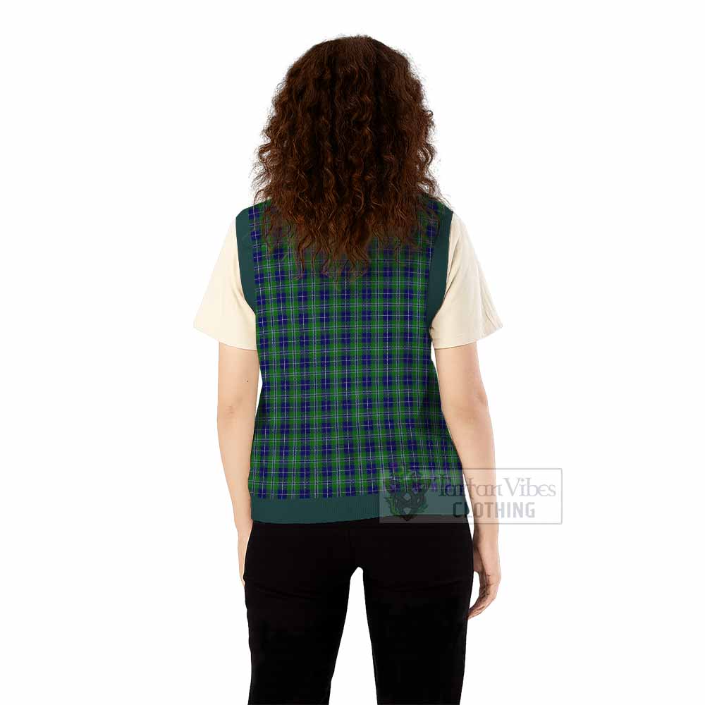 Douglas Tartan Knitted V-Neck Vest with Family Crest - Tartan Vibes Clothing