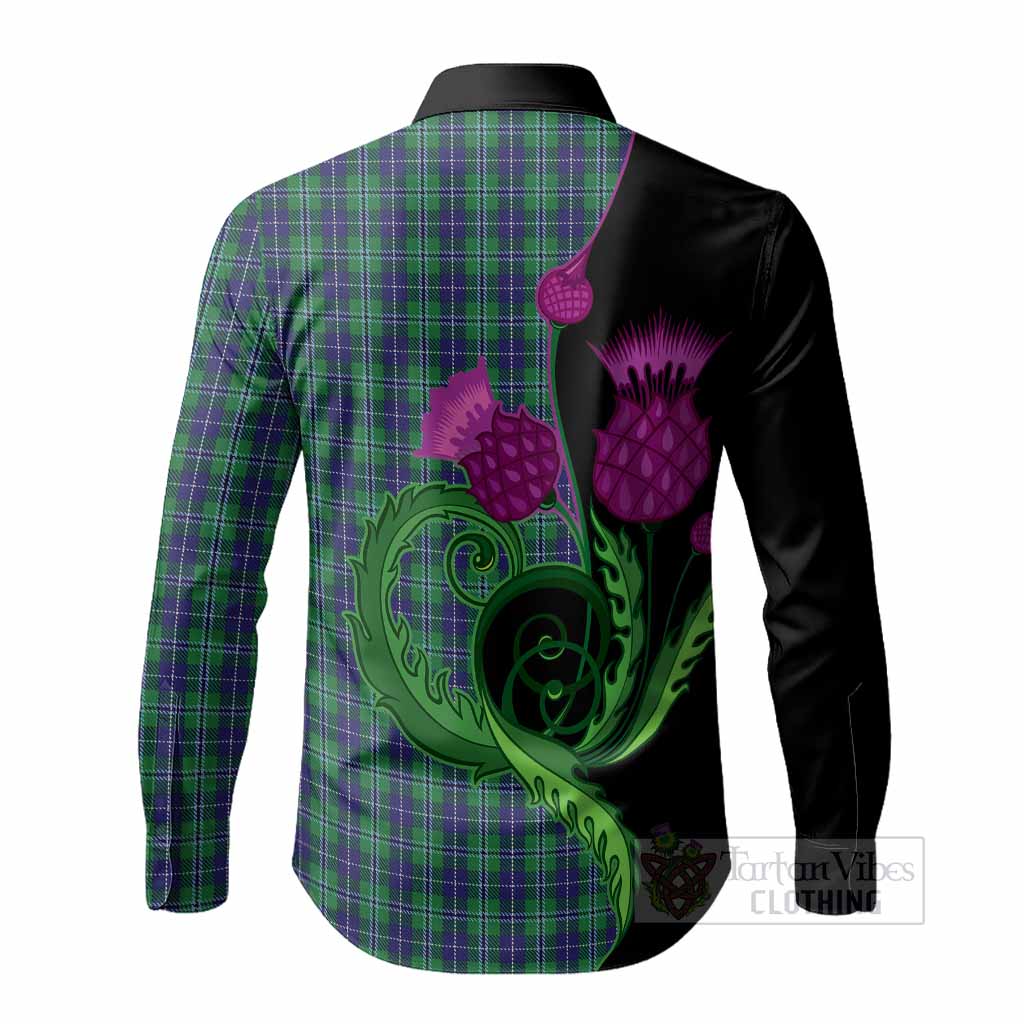 Douglas Tartan Long Sleeve Button Shirts Traditional Scottish Thistle