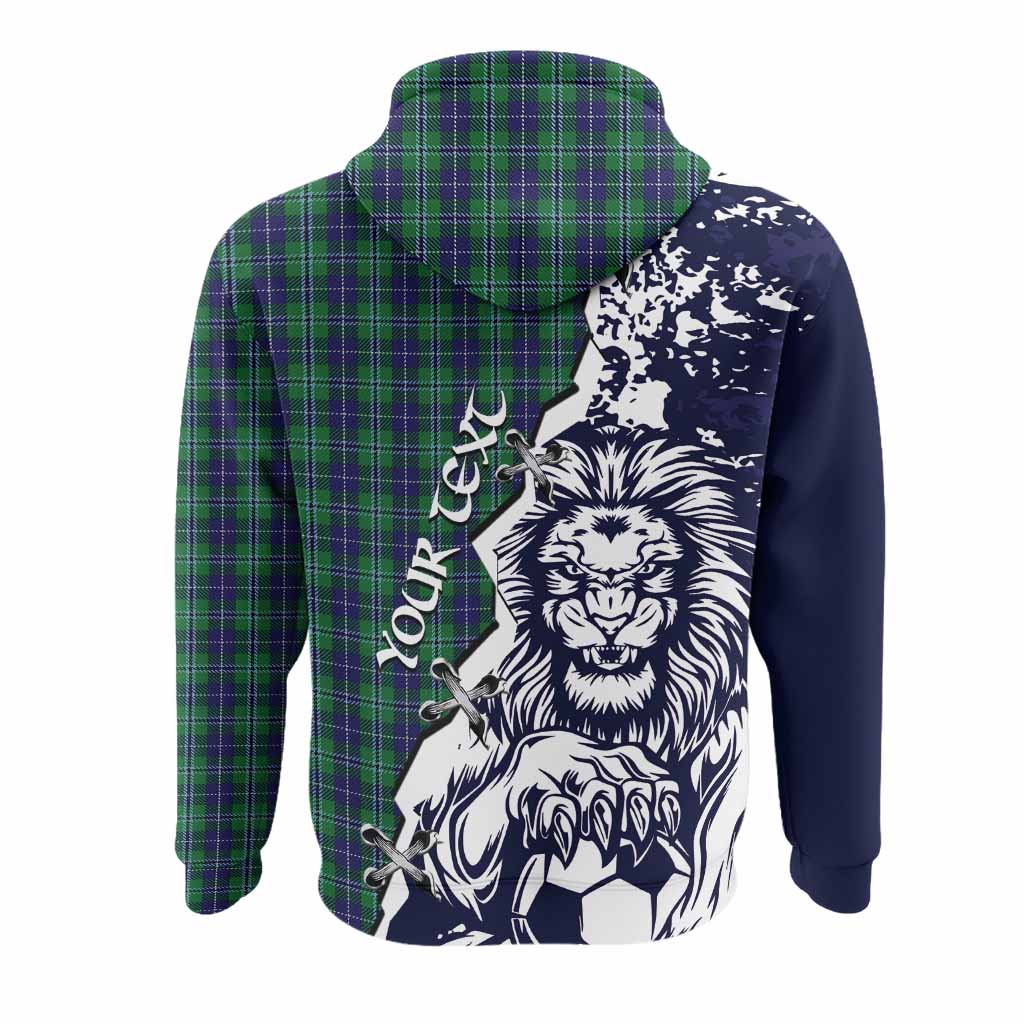Douglas Tartan Scottish Hoodie Angry Lion With Soccer Ball Style