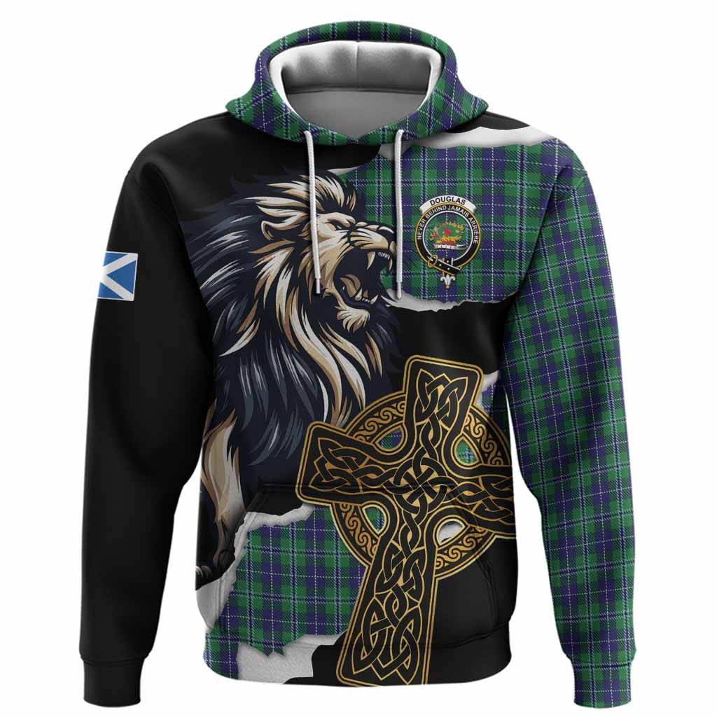Douglas Tartan Scottish Hoodie Lion Celtic Heritage
