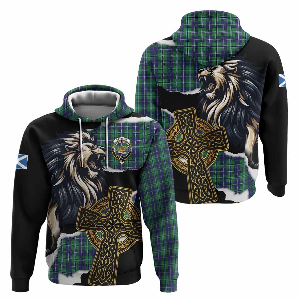 Douglas Tartan Scottish Hoodie Lion Celtic Heritage