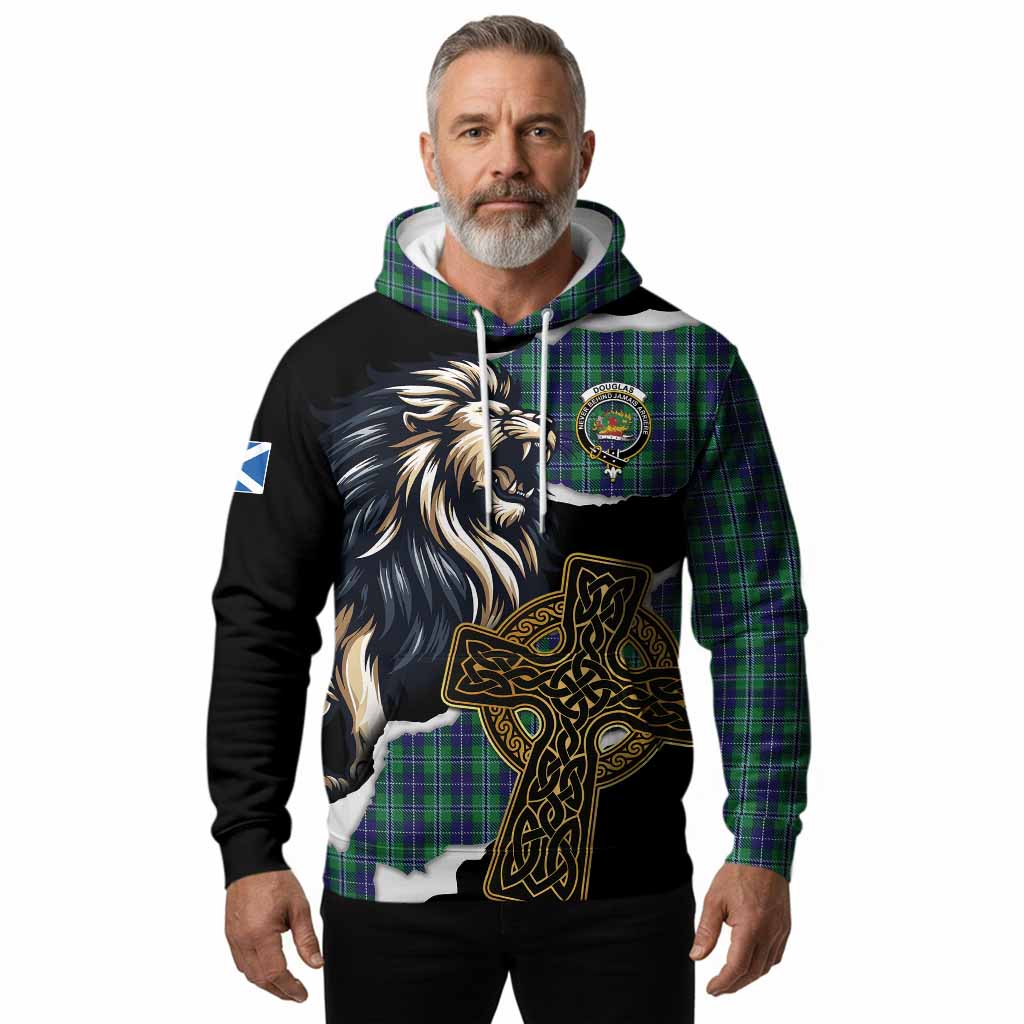 Douglas Tartan Scottish Hoodie Lion Celtic Heritage