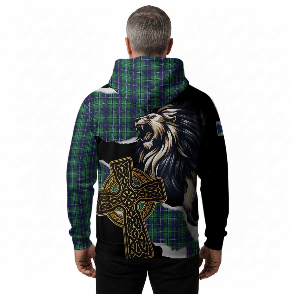 Douglas Tartan Scottish Hoodie Lion Celtic Heritage