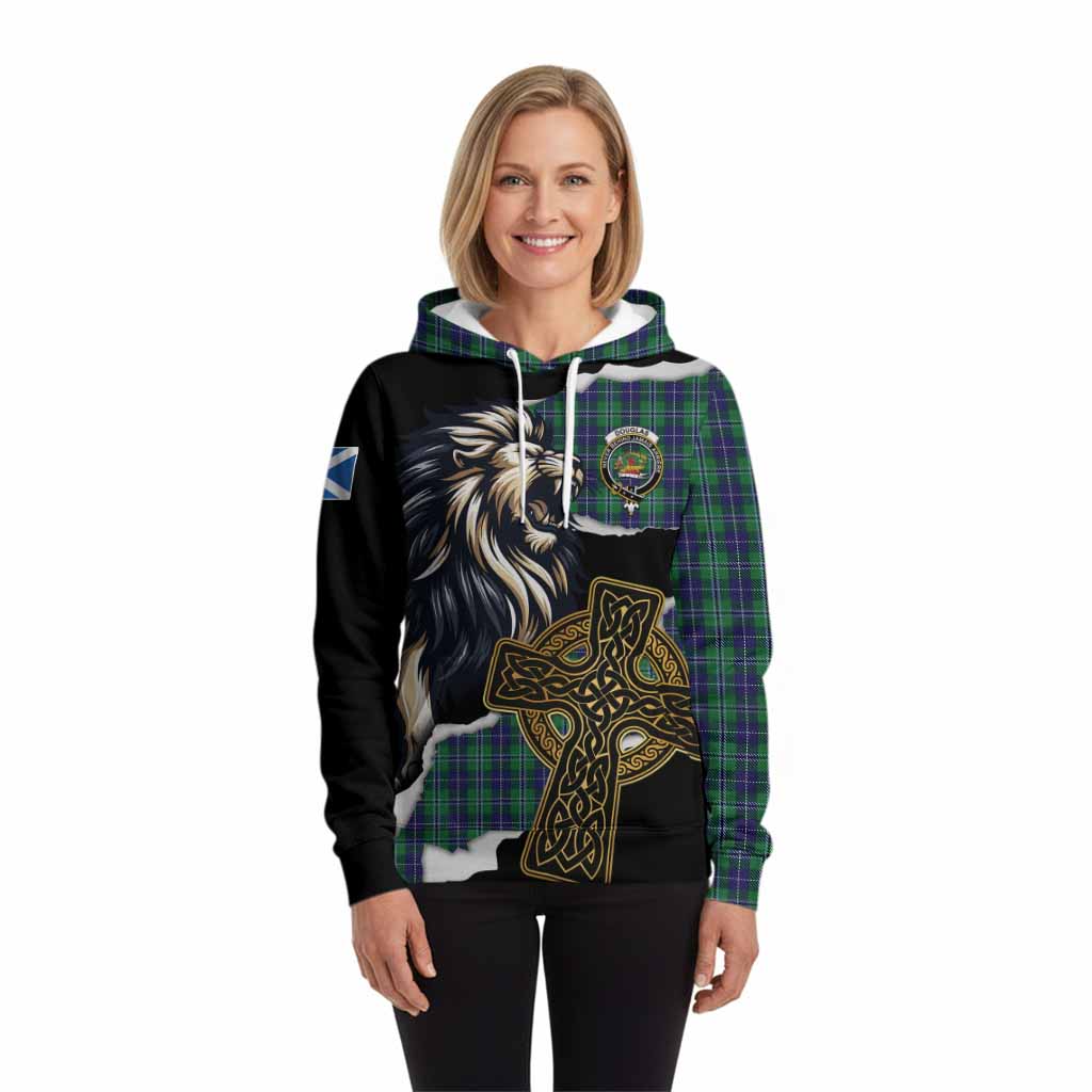 Douglas Tartan Scottish Hoodie Lion Celtic Heritage