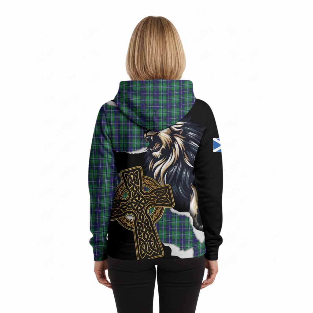 Douglas Tartan Scottish Hoodie Lion Celtic Heritage