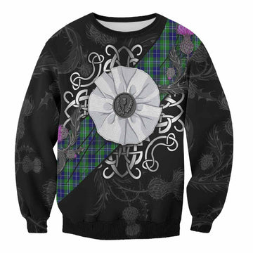 Douglas Tartan Sweatshirt Jacobite White Rose Unisex - Tartan Vibes Clothing