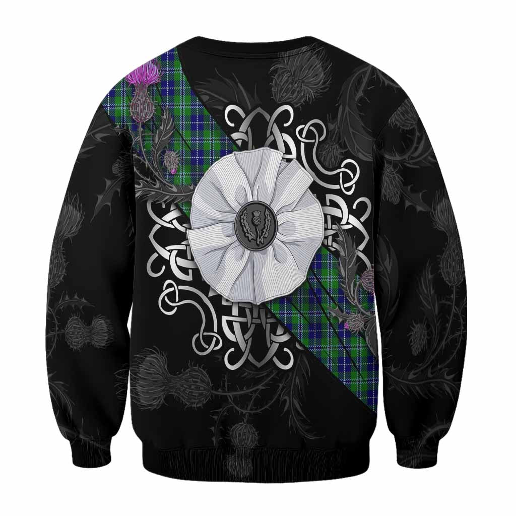 Douglas Tartan Sweatshirt Jacobite White Rose - Tartan Vibes Clothing