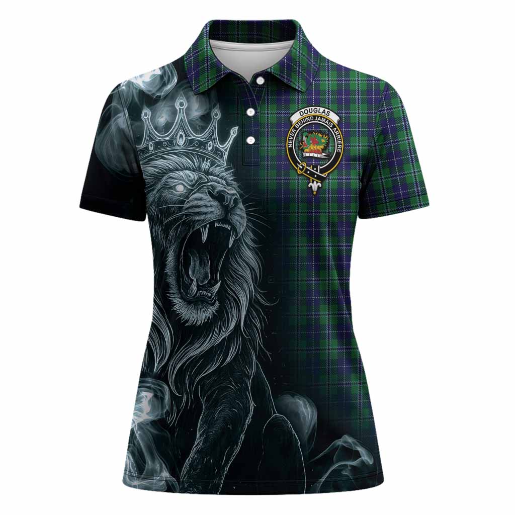 Douglas Tartan Women Polo Shirt Roaring Lion Heritage