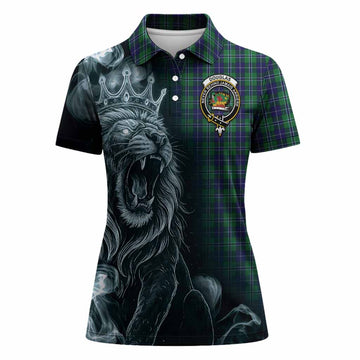 Douglas Tartan Women Polo Shirt Roaring Lion Heritage