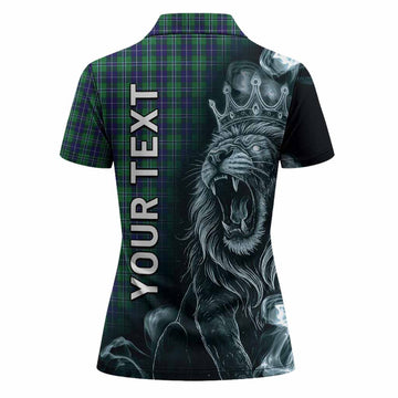 Douglas Tartan Women Polo Shirt Roaring Lion Heritage