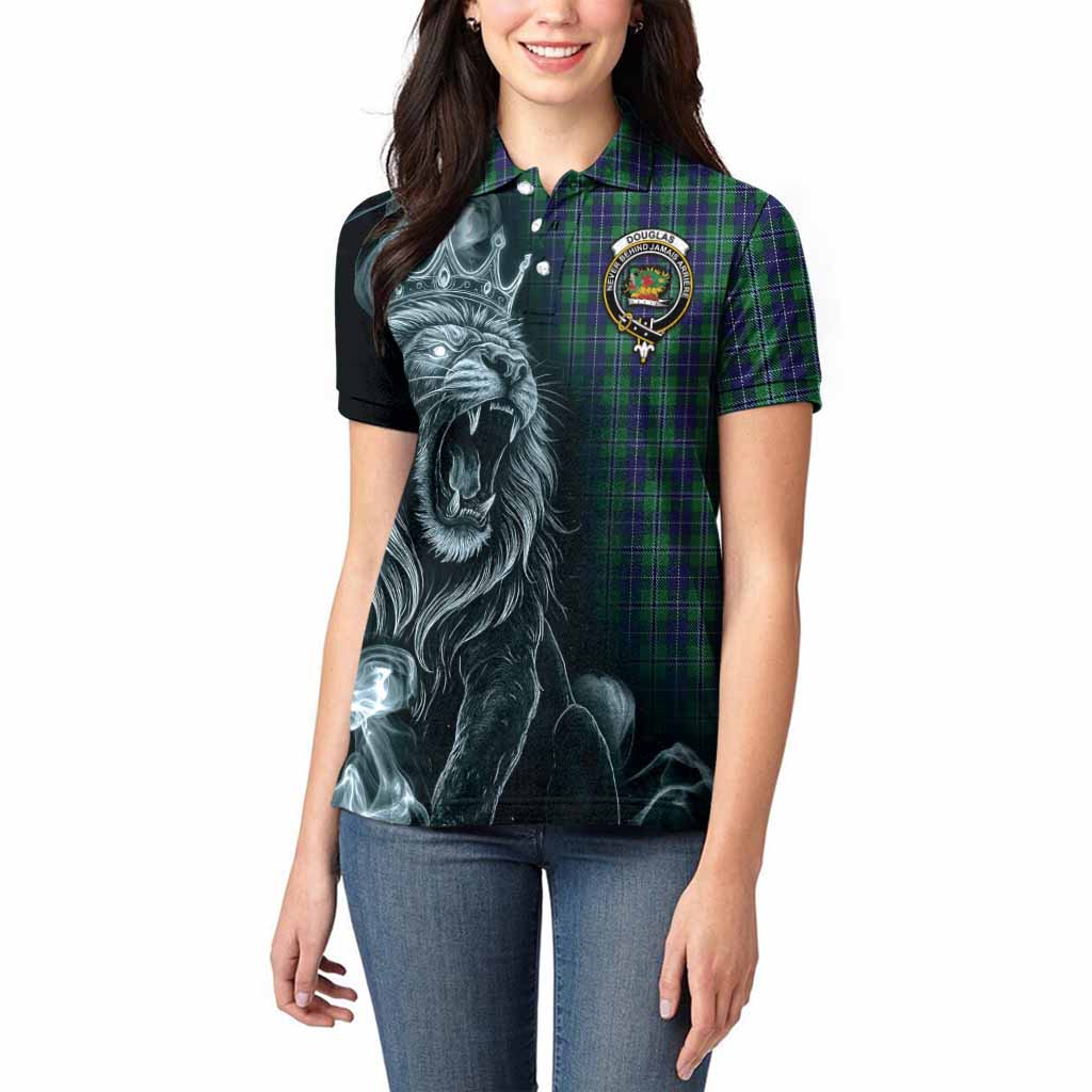 Douglas Tartan Women Polo Shirt Roaring Lion Heritage