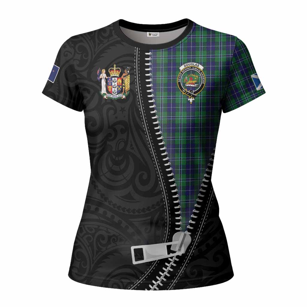 Douglas Tartan Women T shirt New Zealand Pattern Unique Zipper Stylized