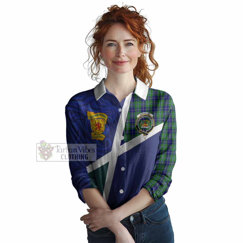 Douglas The Scottish Football Crest Women Casual Shirt Lion-Tartan Army