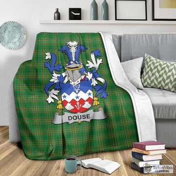 Douse Irish Clan Tartan Blanket with Coat of Arms