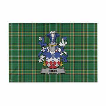 Douse Irish Clan Tartan House Flag with Coat of Arms