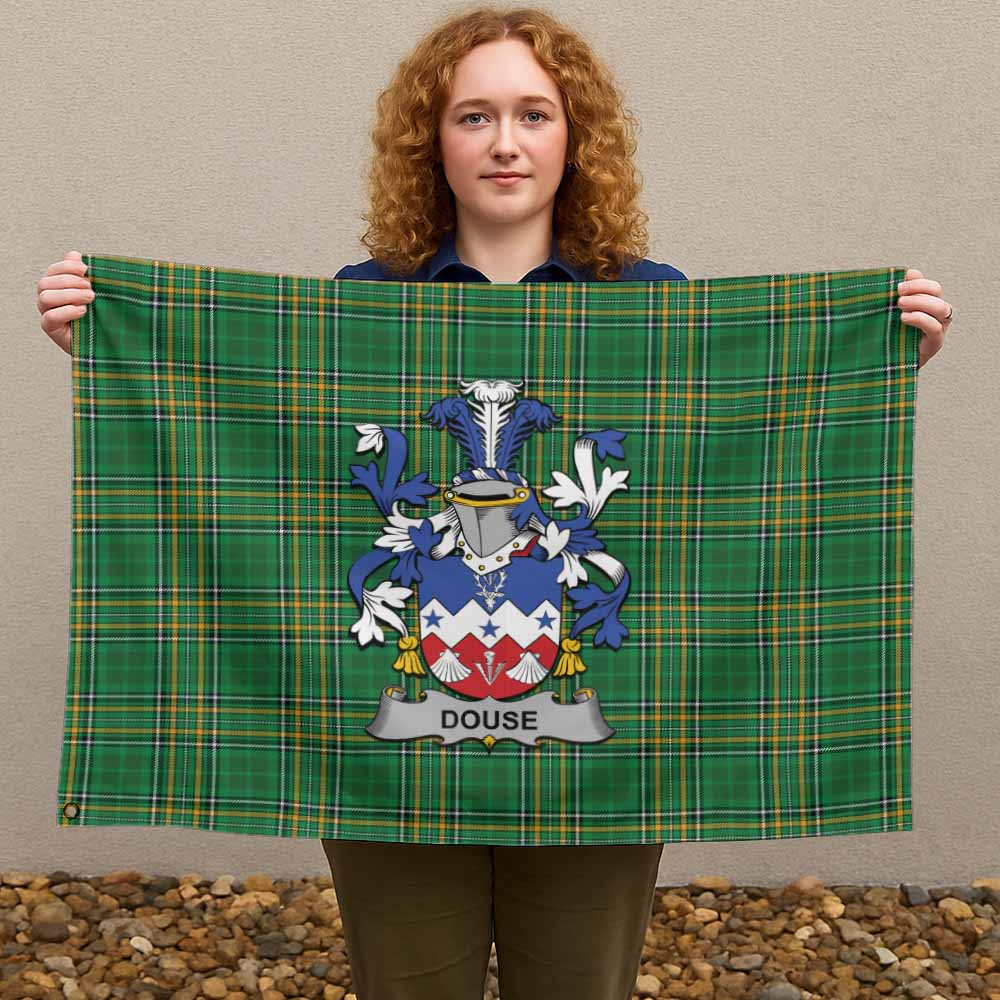 Tartan Vibes Clothing Douse Irish Clan Tartan House Flag with Coat of Arms